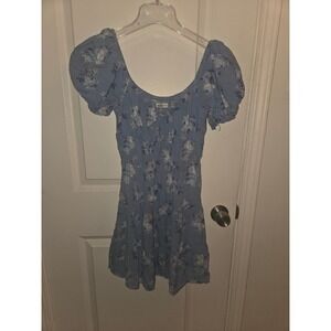 Hollister Milkmaid Mini Dress Women's Small Smocked Puff Sleeve Cottagecore